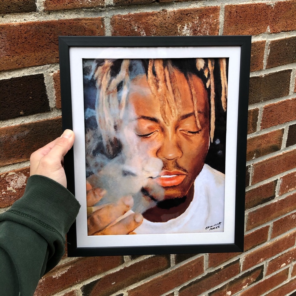 8.5x11” framed Juice Wrld print of my painting